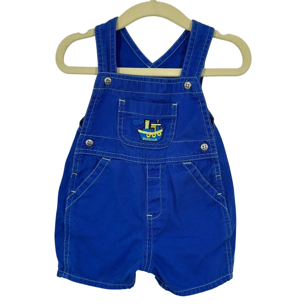 Vintage OshKosh B'gosh baby Overalls with Train Patch